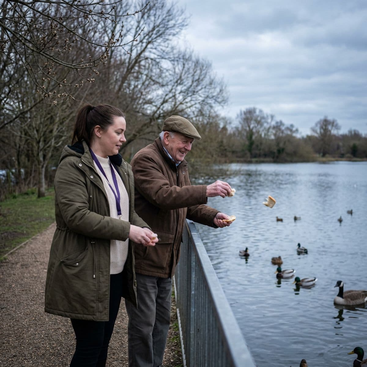 Carer and client enjoying companionship at home